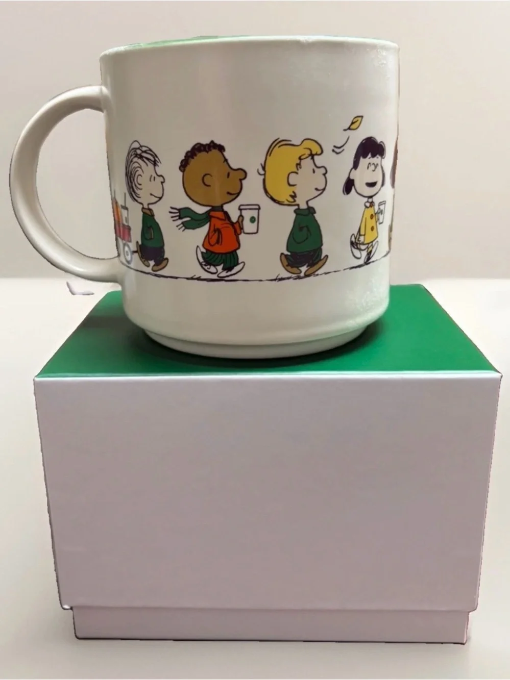 Peanuts x Starbucks White Ceramic Holiday Mug - Charlie Brown Characters